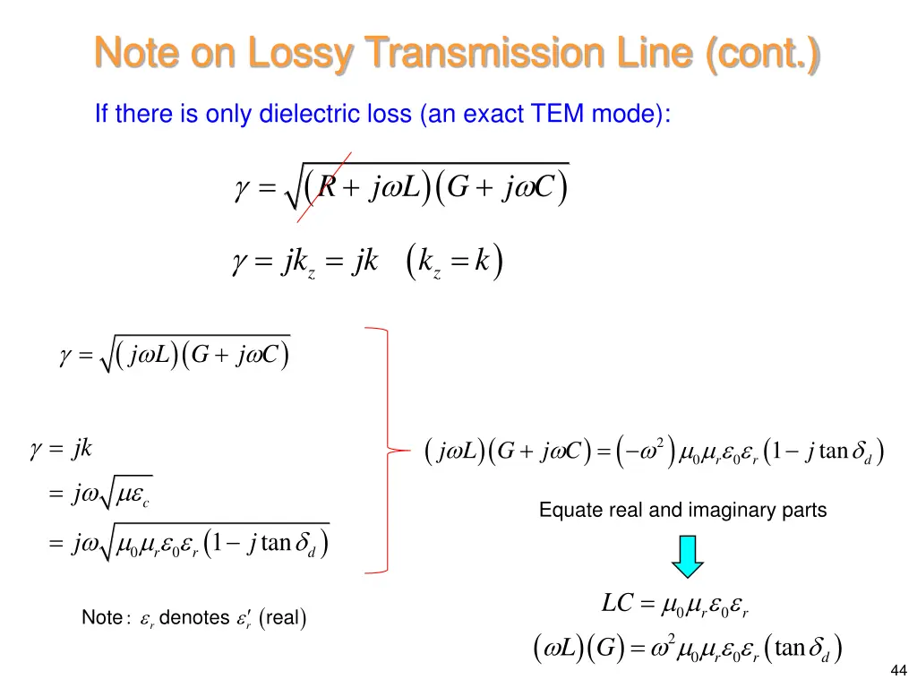 note on lossy transmission line cont