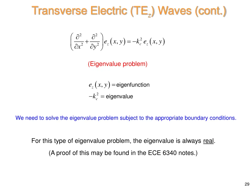 transverse electric te z waves cont 6