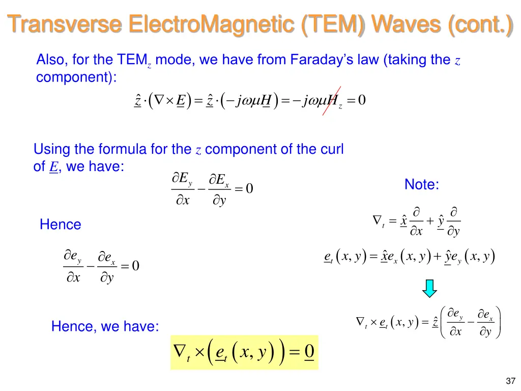 transverse electromagnetic tem waves cont 2