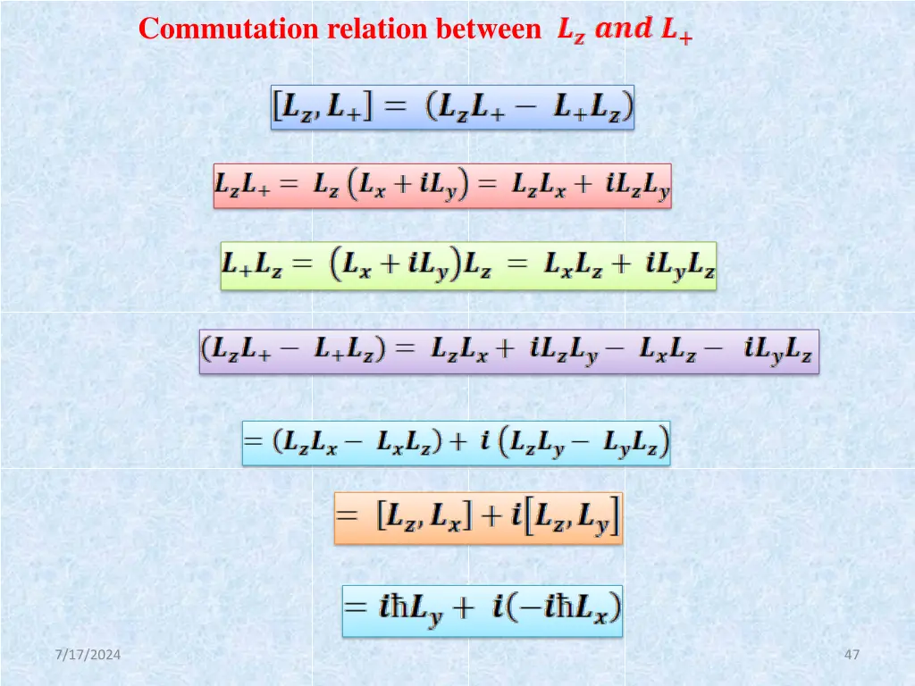 commutation relation between 1