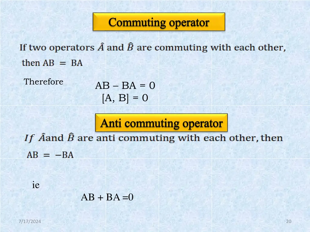 commuting operator