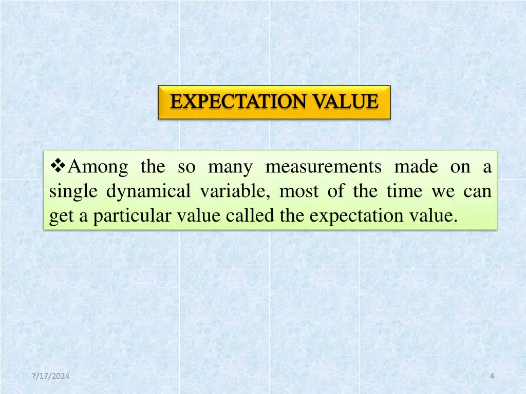 expectation value