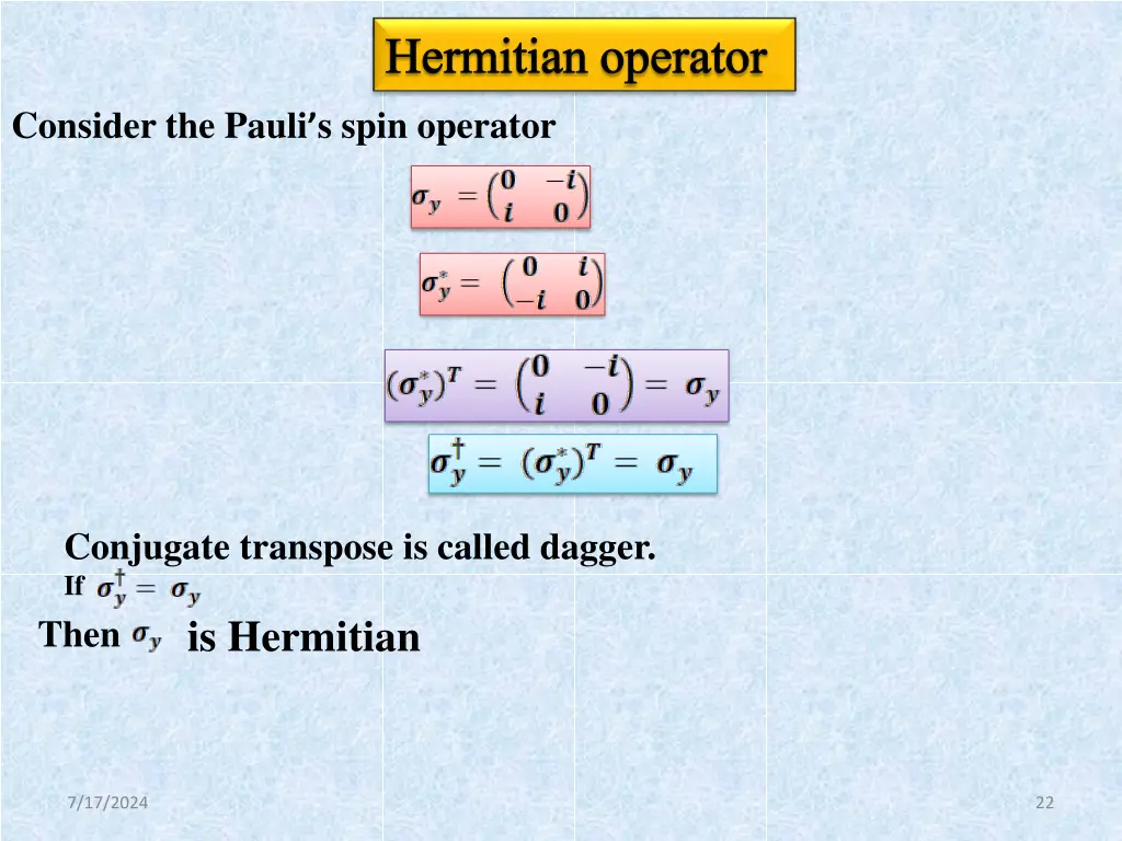 hermitian operator