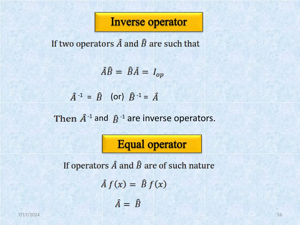 inverse operator