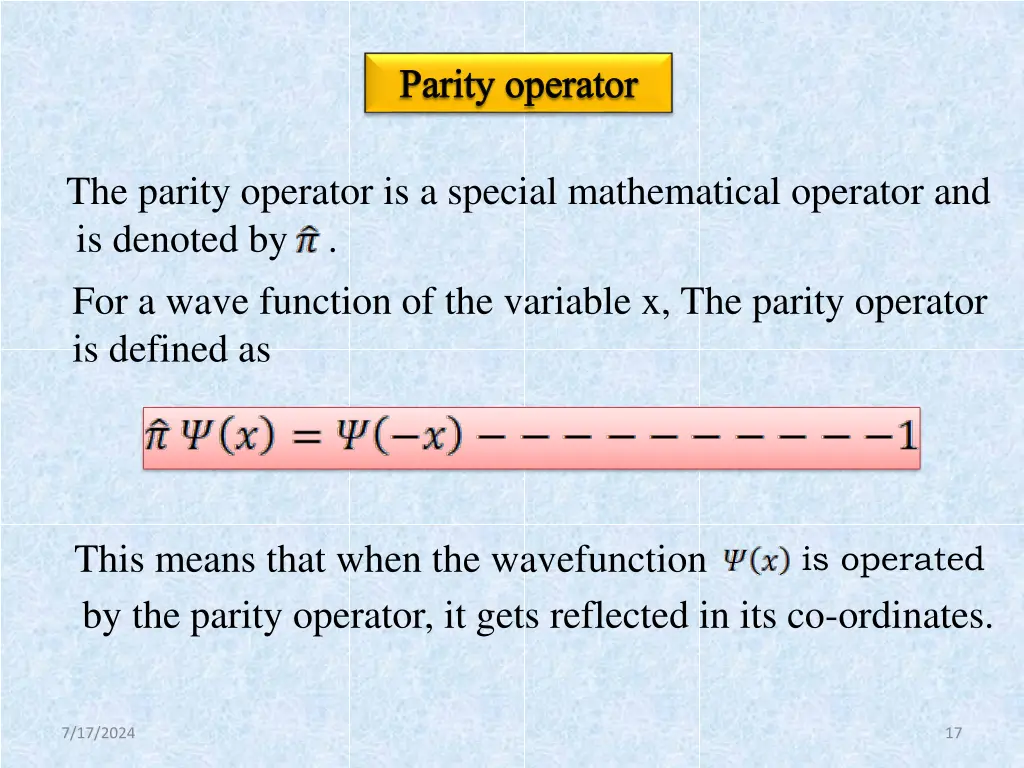 parity operator