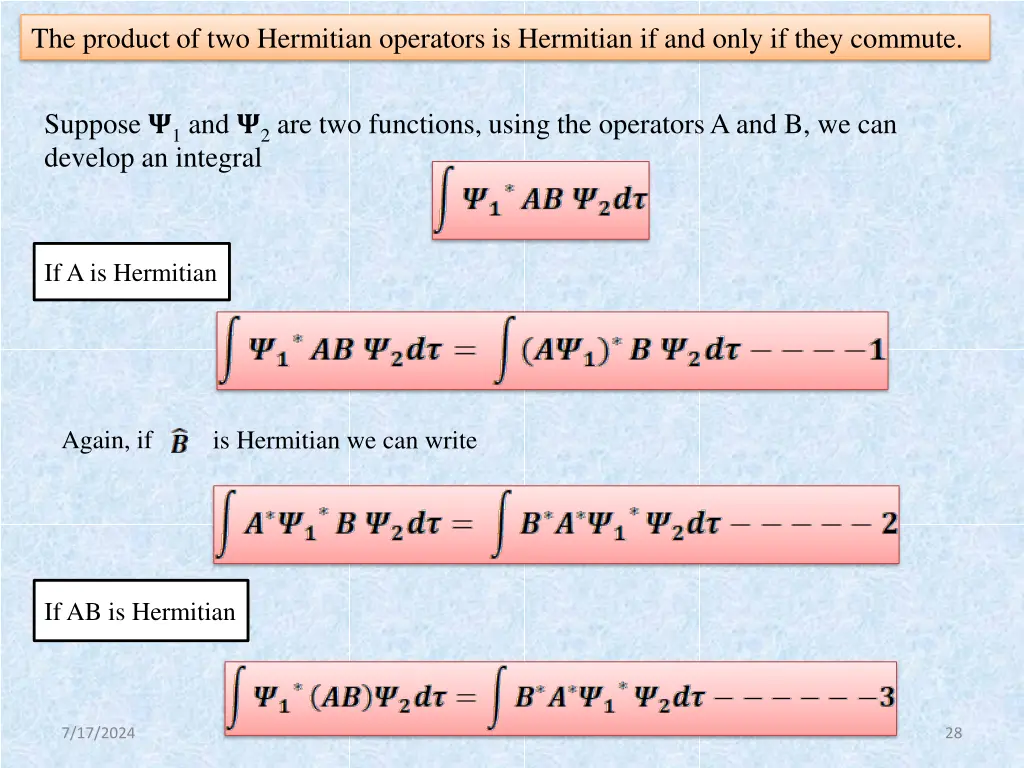 the product of two hermitian operators