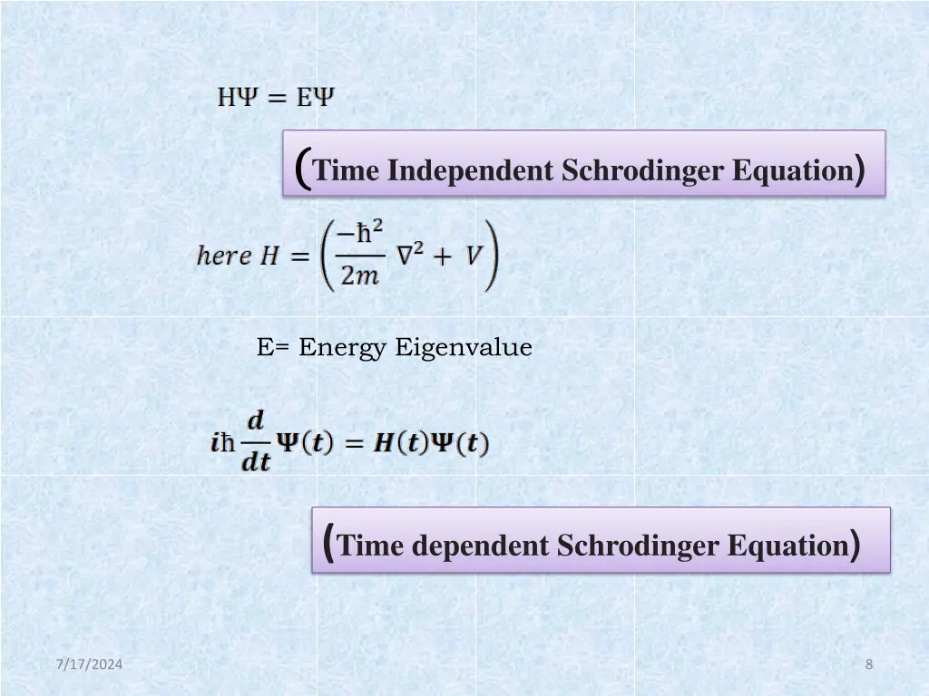 time independent schrodinger equation