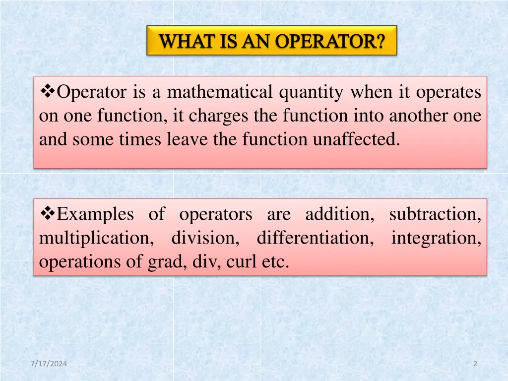 what is an operator