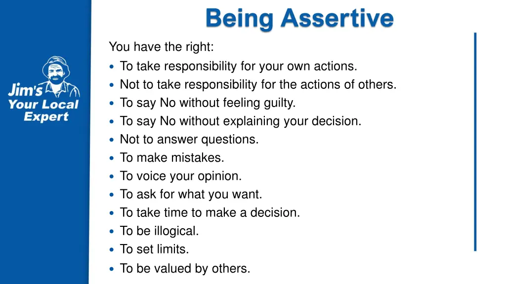 being assertive