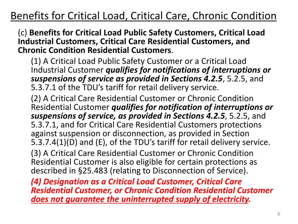 benefits for critical load critical care chronic