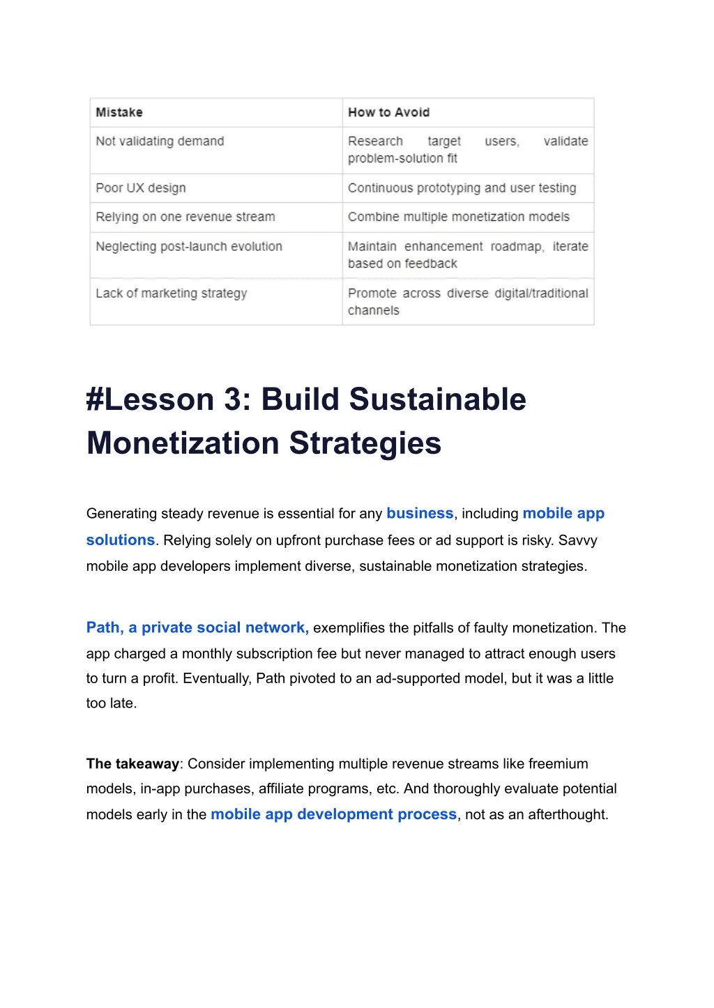 lesson 3 build sustainable monetization strategies