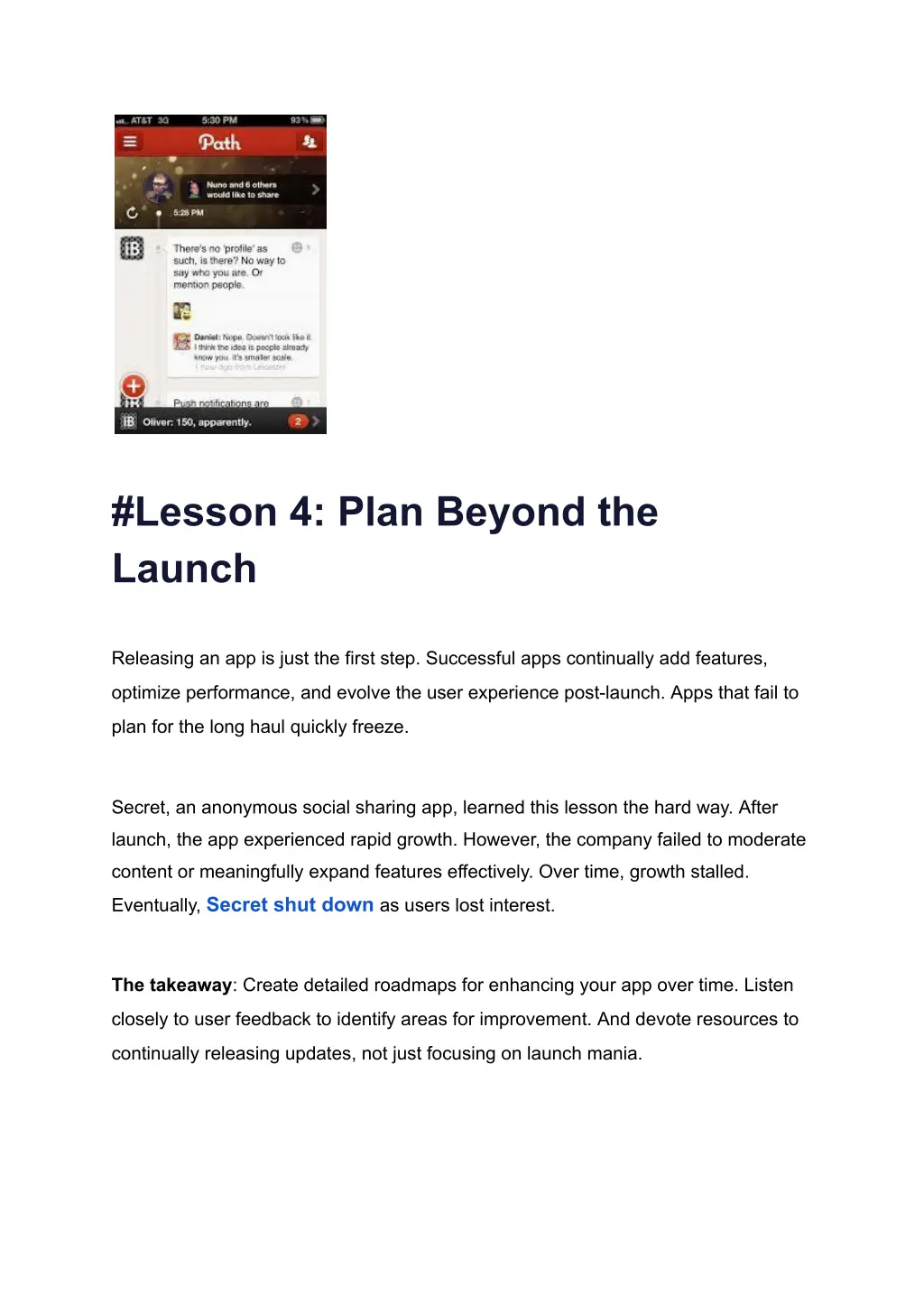 lesson 4 plan beyond the launch