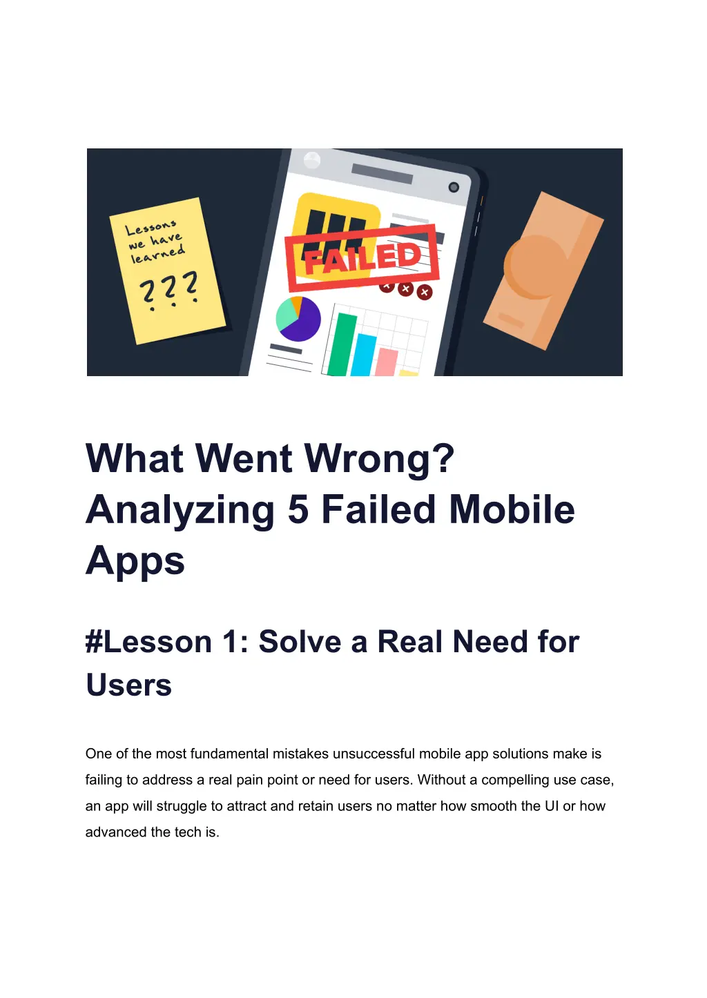 what went wrong analyzing 5 failed mobile apps