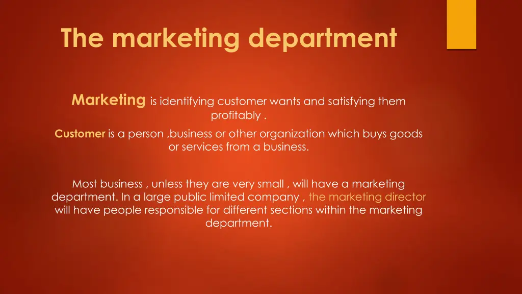 the marketing department