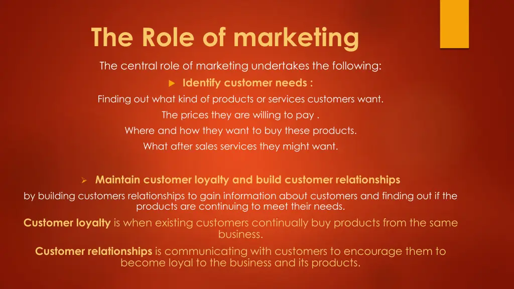 the role of marketing