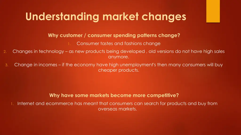 understanding market changes