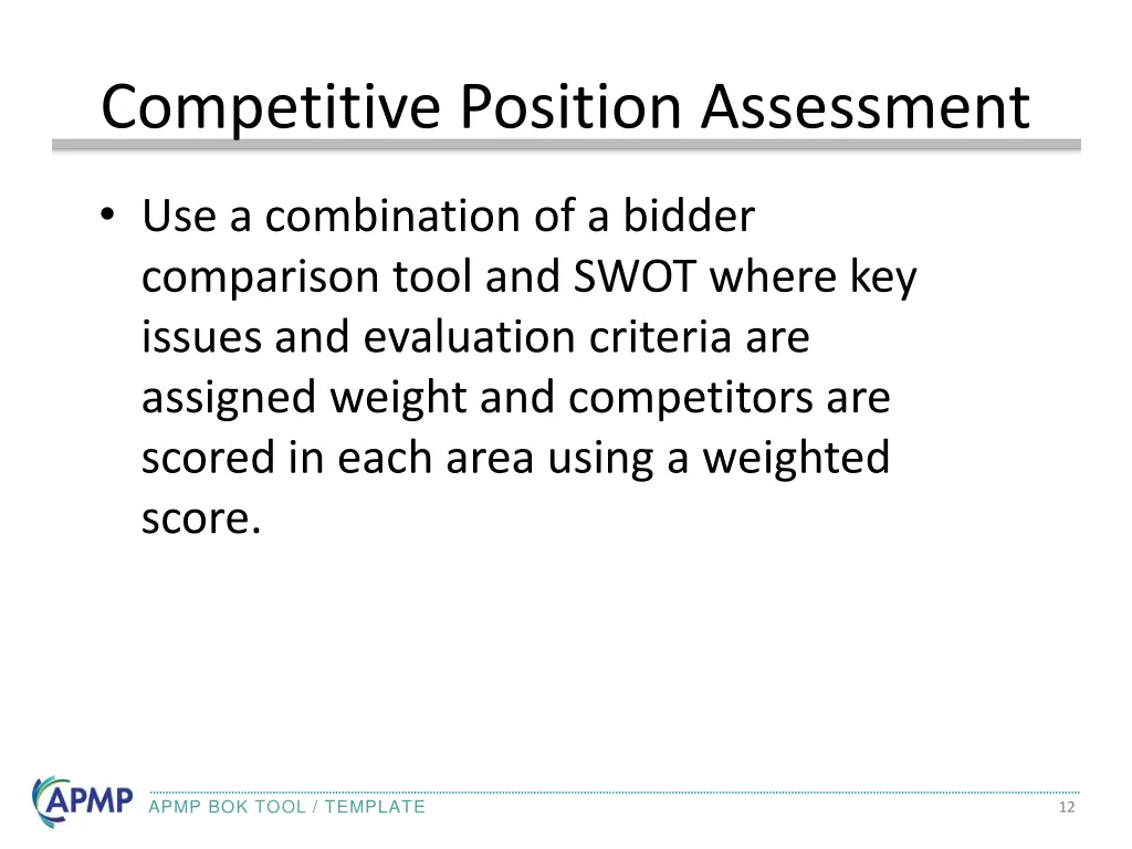 competitive position assessment