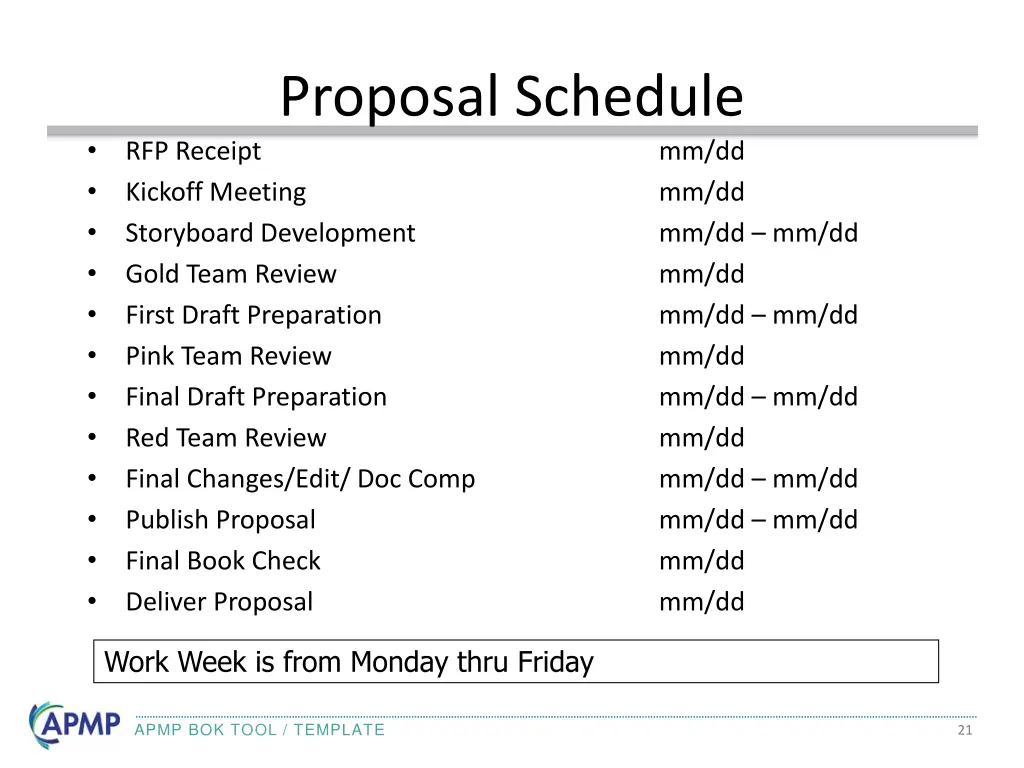 proposal schedule 1