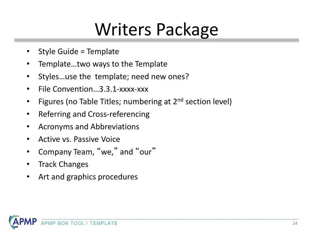 writers package