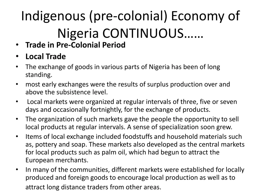 indigenous pre colonial economy of nigeria 1