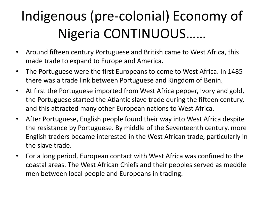 indigenous pre colonial economy of nigeria 3