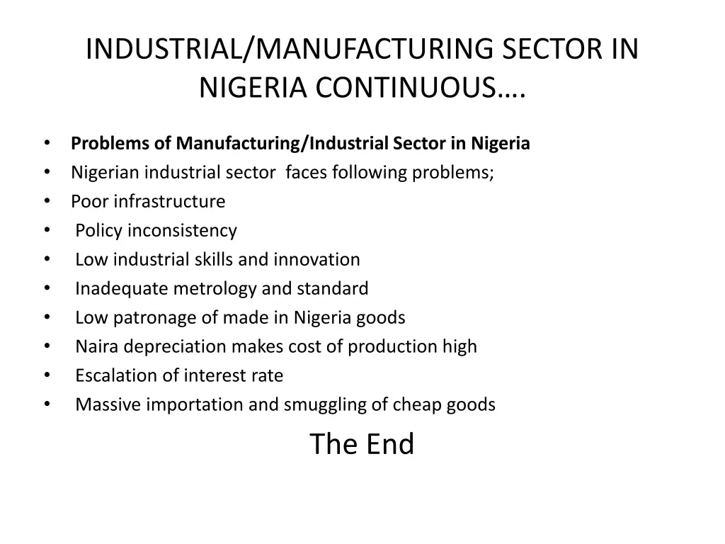 industrial manufacturing sector in nigeria 2