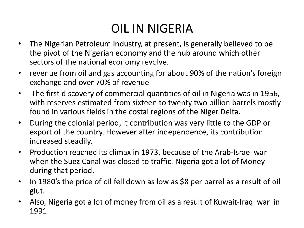 oil in nigeria