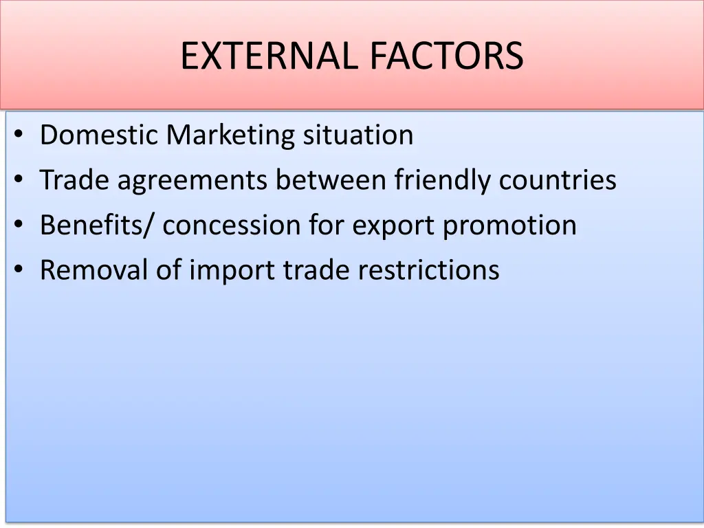 external factors