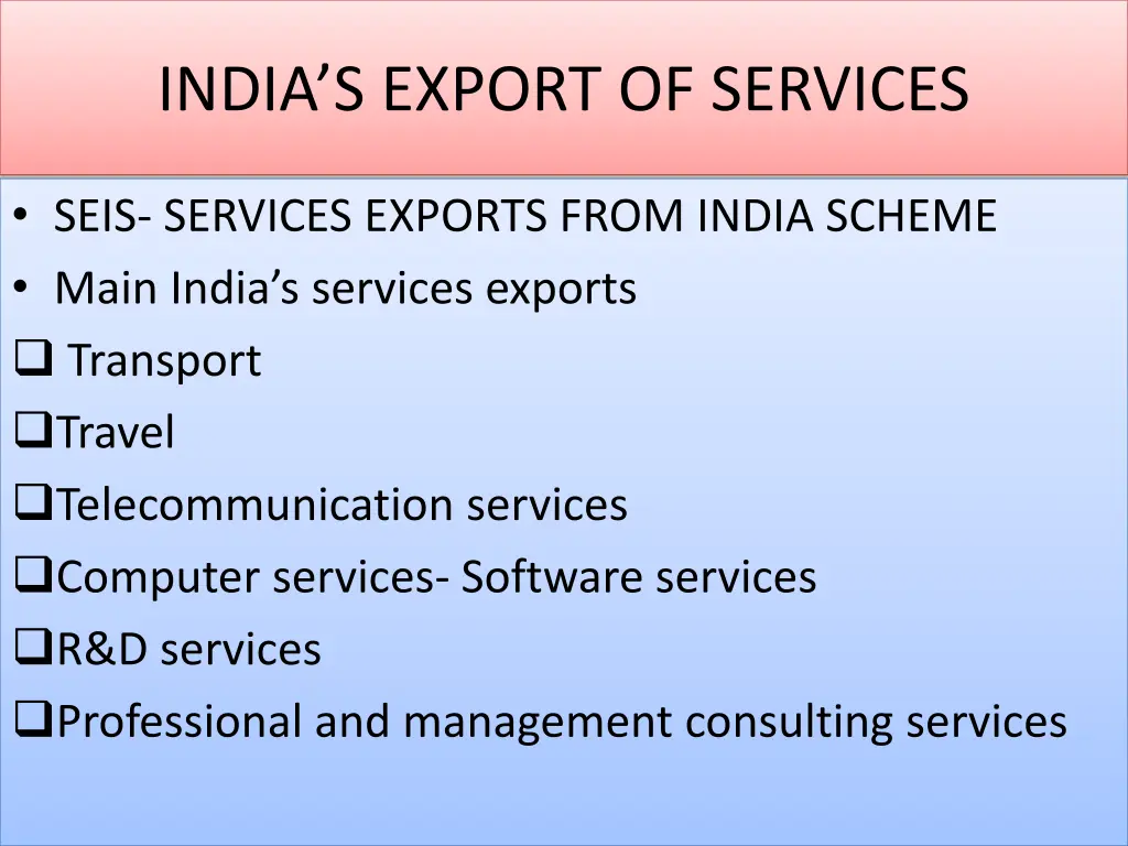 india s export of services