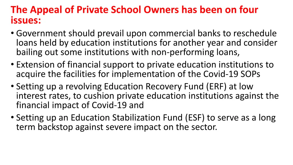 the appeal of private school owners has been