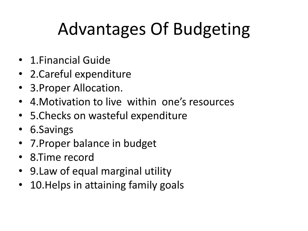 advantages of budgeting