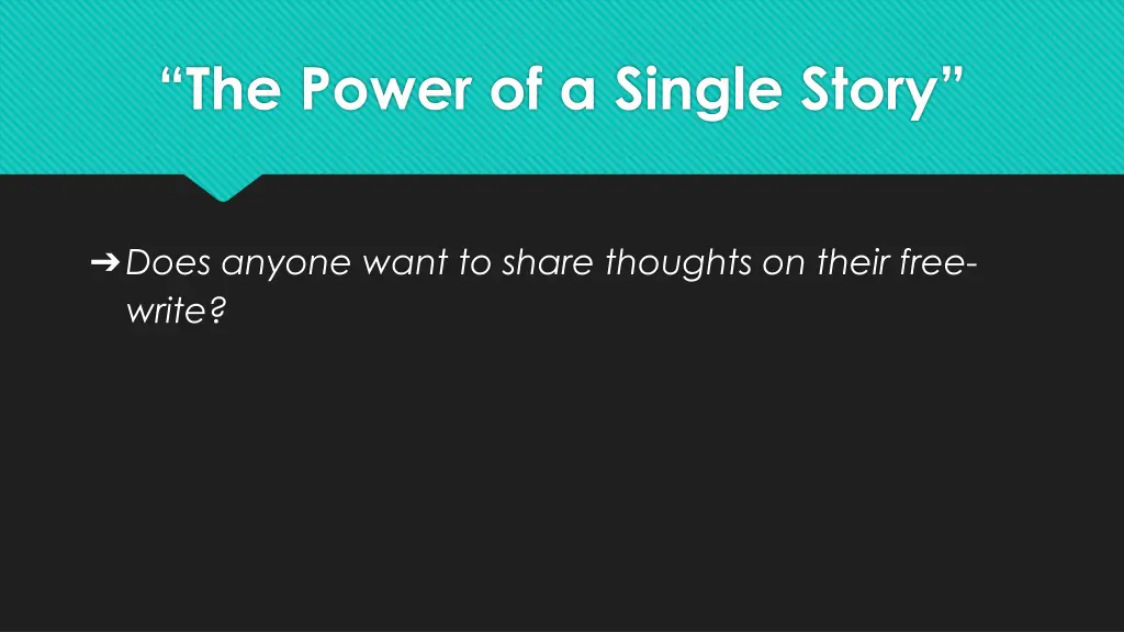 the power of a single story 1