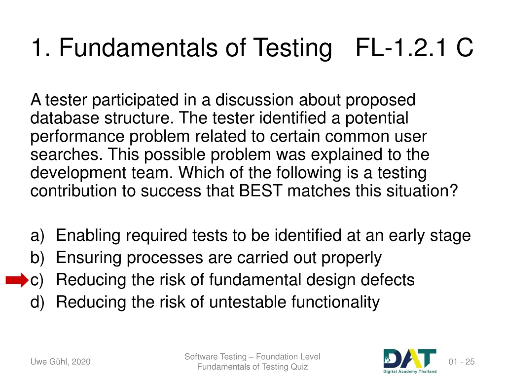 1 fundamentals of testing fl 1 2 1 c