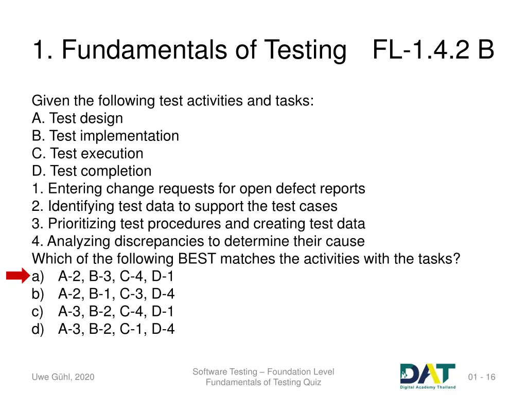 1 fundamentals of testing fl 1 4 2 b