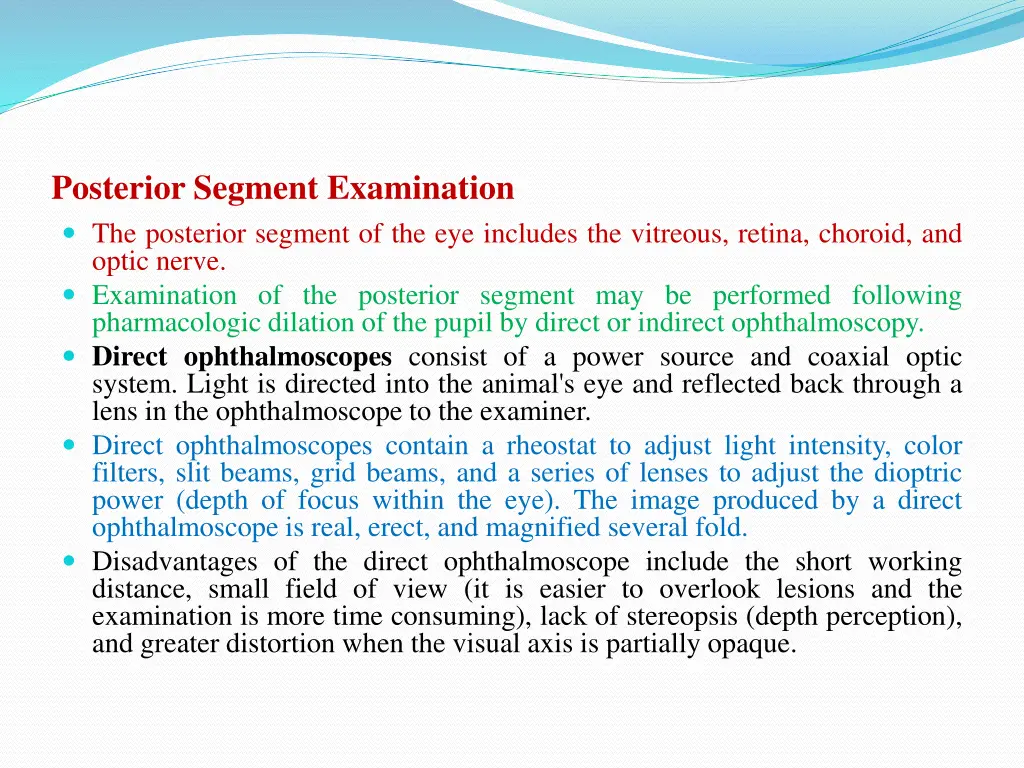 posterior segment examination the posterior