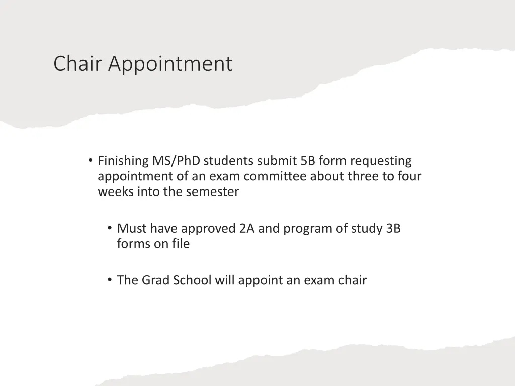 chair appointment