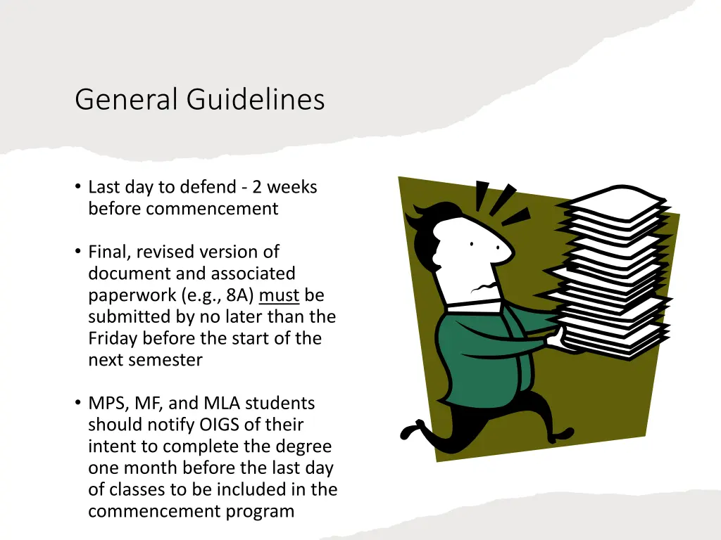 general guidelines