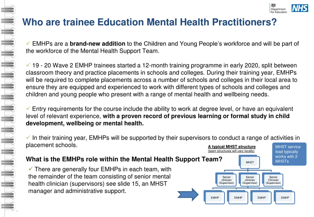 who are trainee education mental health