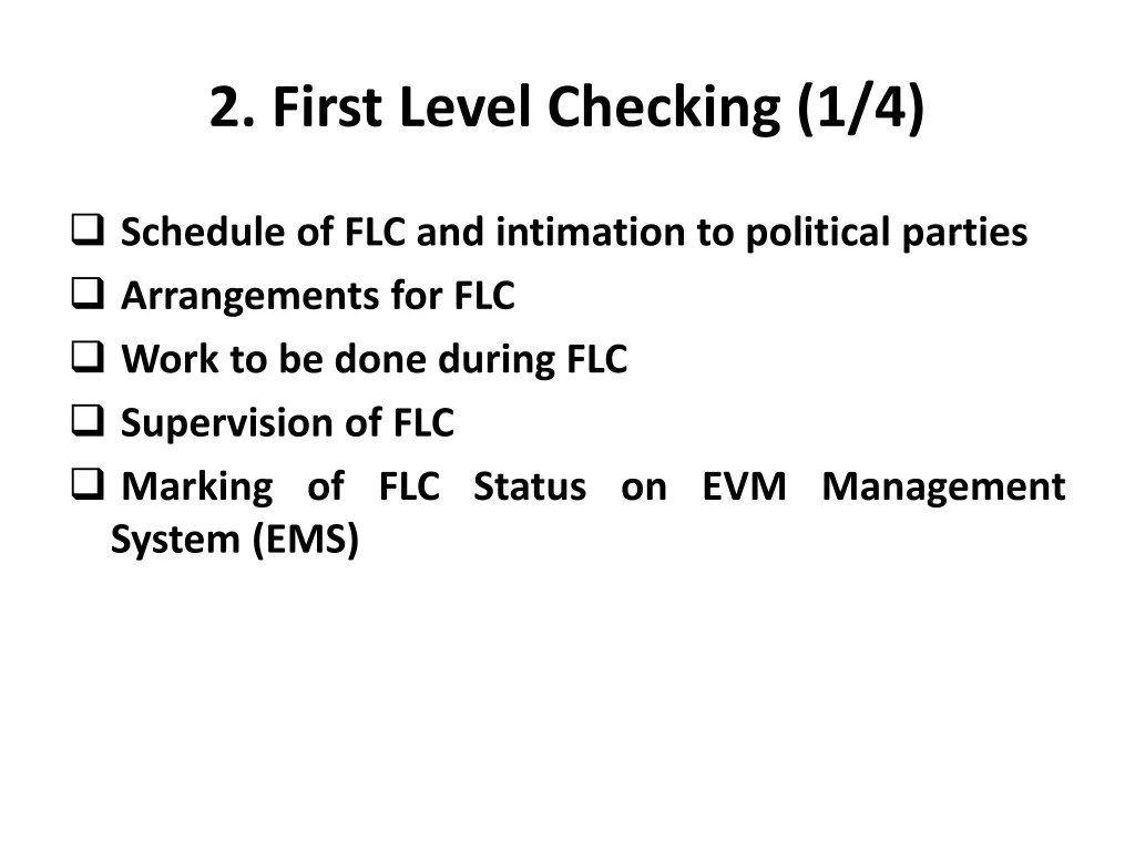 2 first level checking 1 4