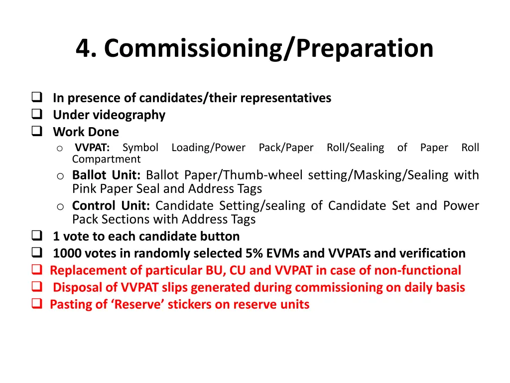 4 commissioning preparation