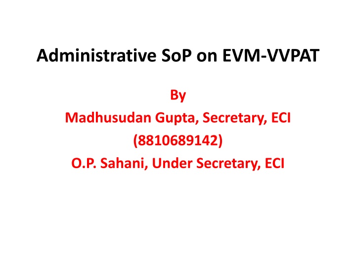 administrative sop on evm vvpat