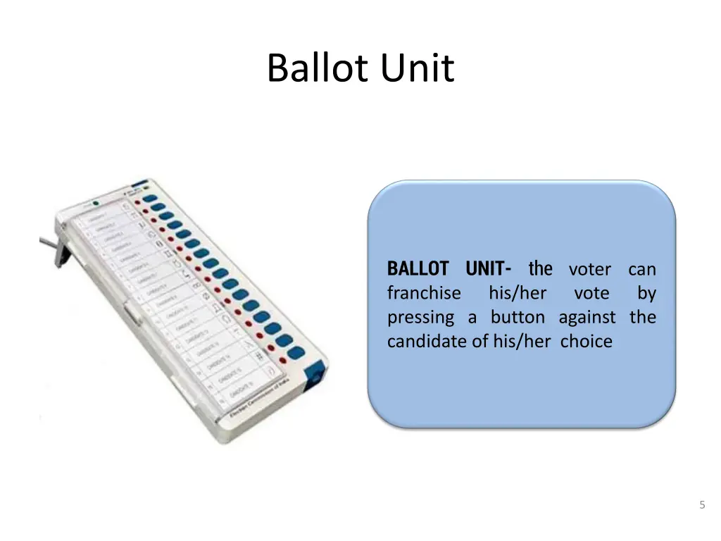 ballot unit