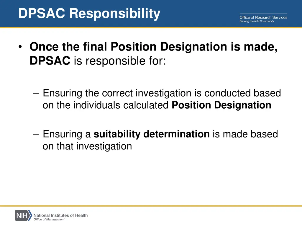 dpsac responsibility 1