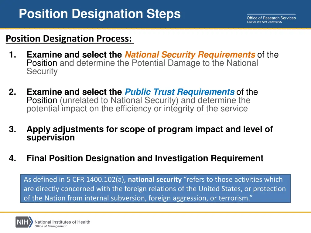 position designation steps 1