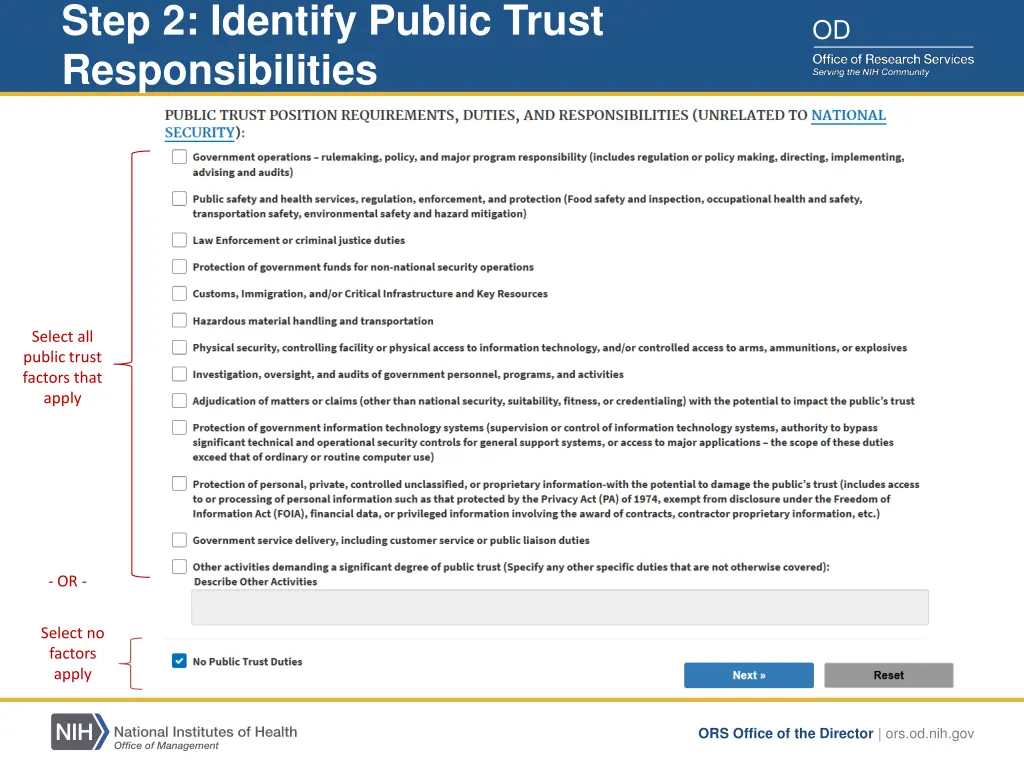 step 2 identify public trust responsibilities