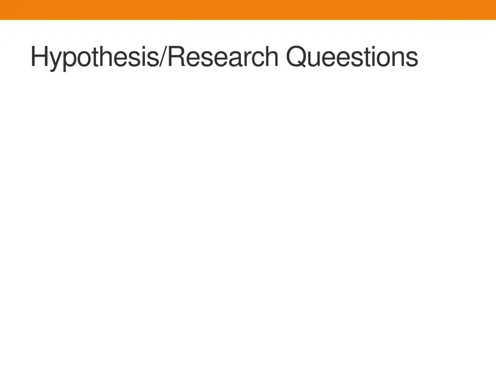 hypothesis research queestions