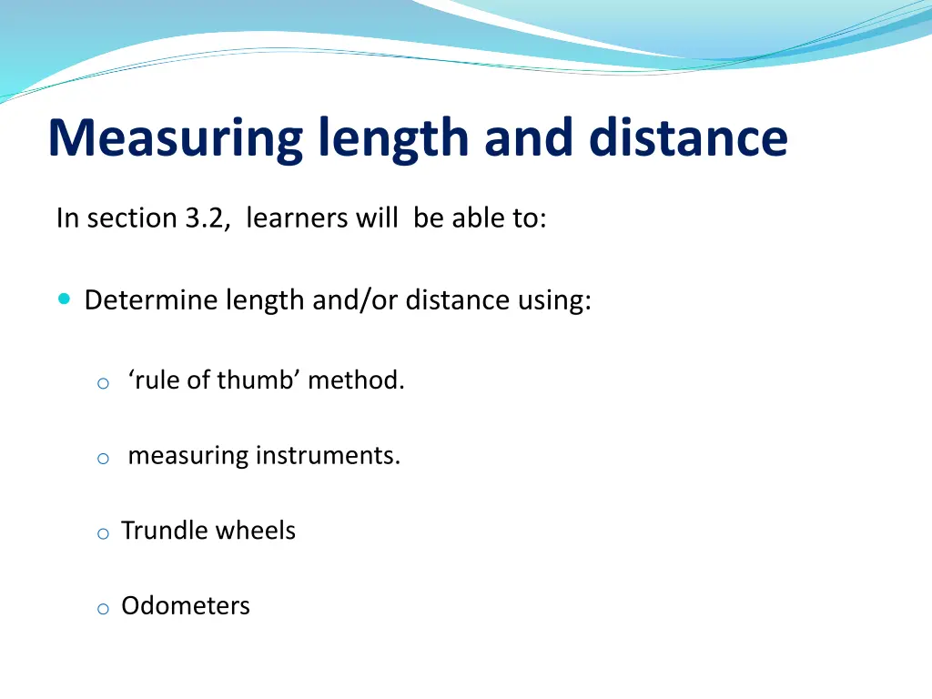 measuring length and distance