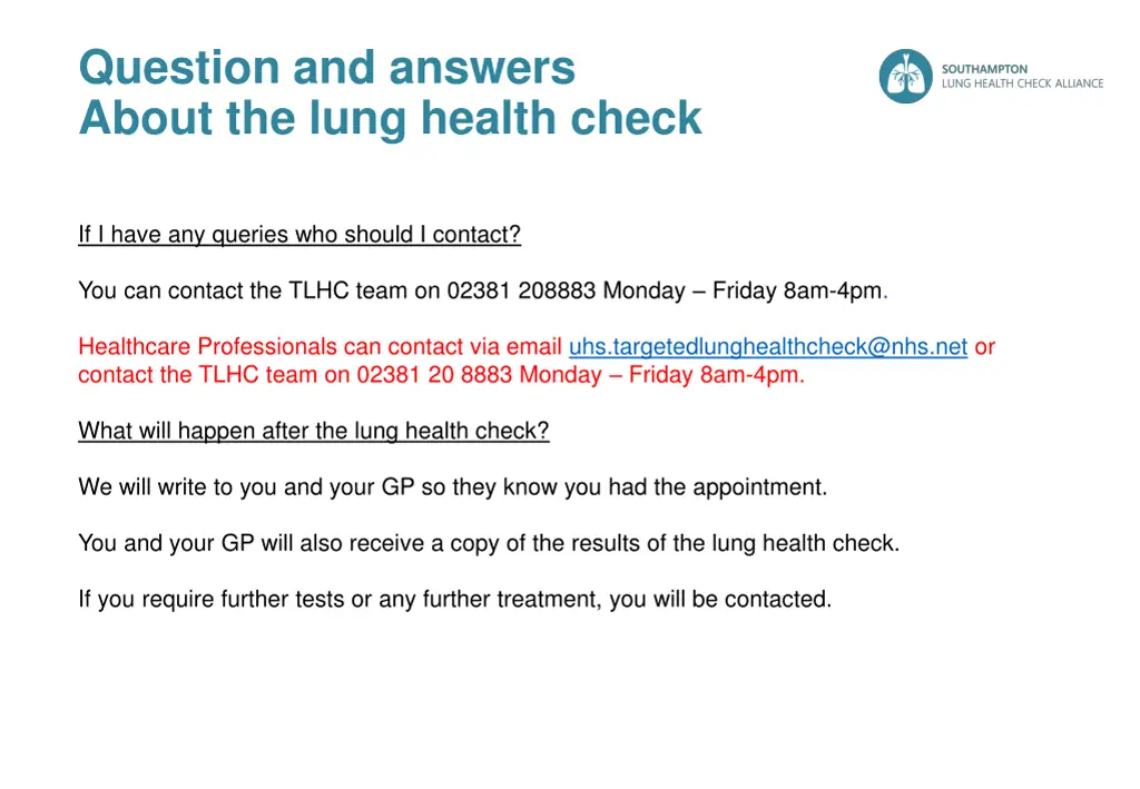 question and answers about the lung health check 3