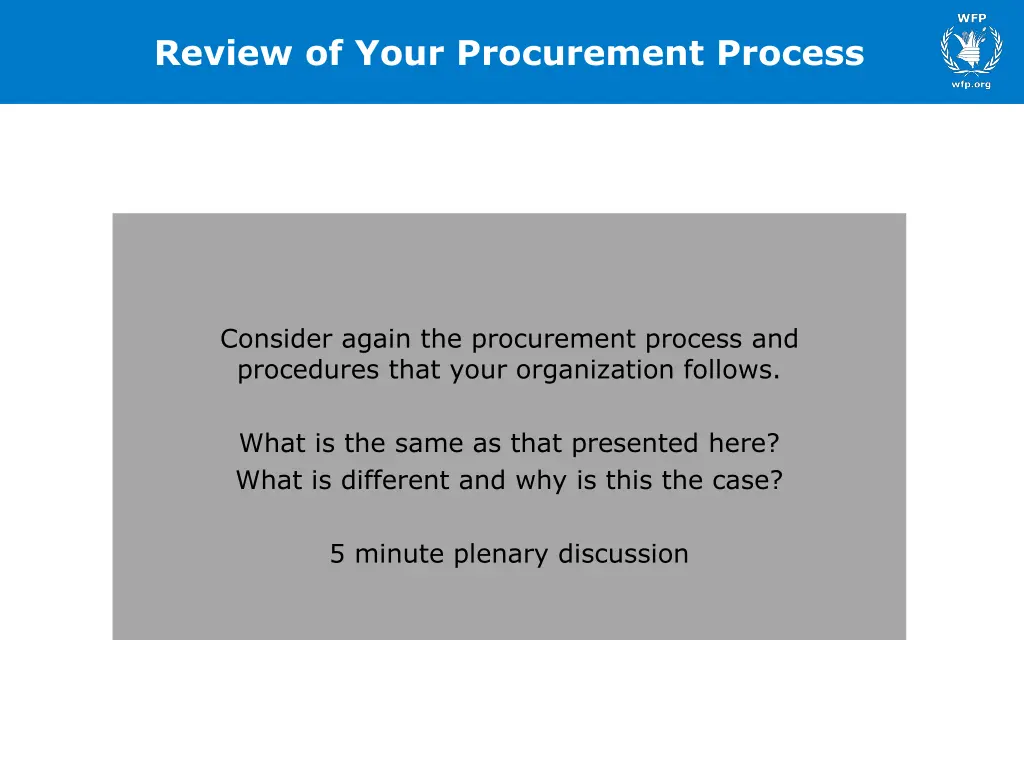 review of your procurement process