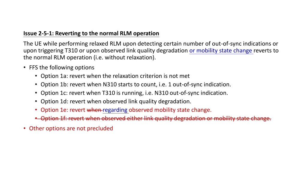 issue 2 5 1 reverting to the normal rlm operation